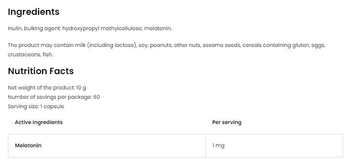 Melatonină 1 mg - 300 comprimate