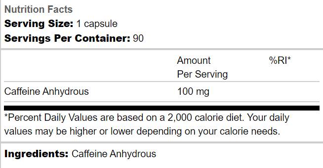 Endurance Coffeine 100 mg - 90 capsule