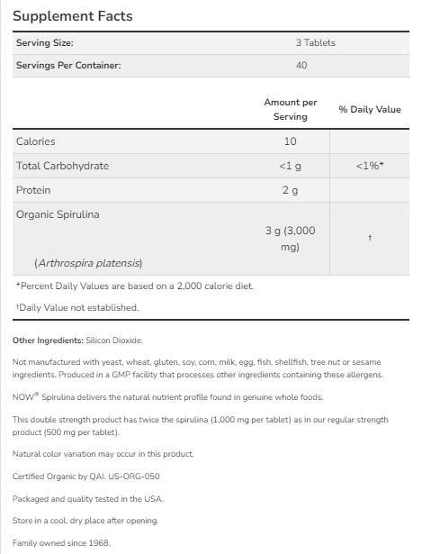 Spirulina 1000 mg - 120 tablete