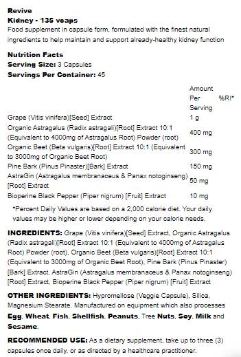 Rinichi | cu Astragalus & Sfecla Root - 135 capsule