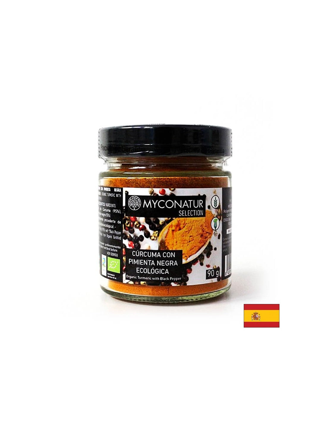 Curcuma Con Pimienta Negra Ecologica - Pudra de turmeric organic (radacina) cu piper negru, 90 g Myconatur