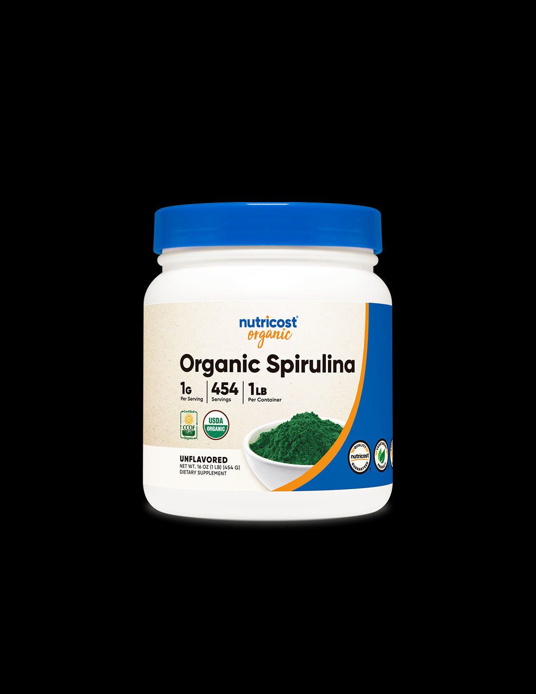 Detoxification and immunity - Spirulina Organic, 454 g Nutricost powder - Nutra Best Europe