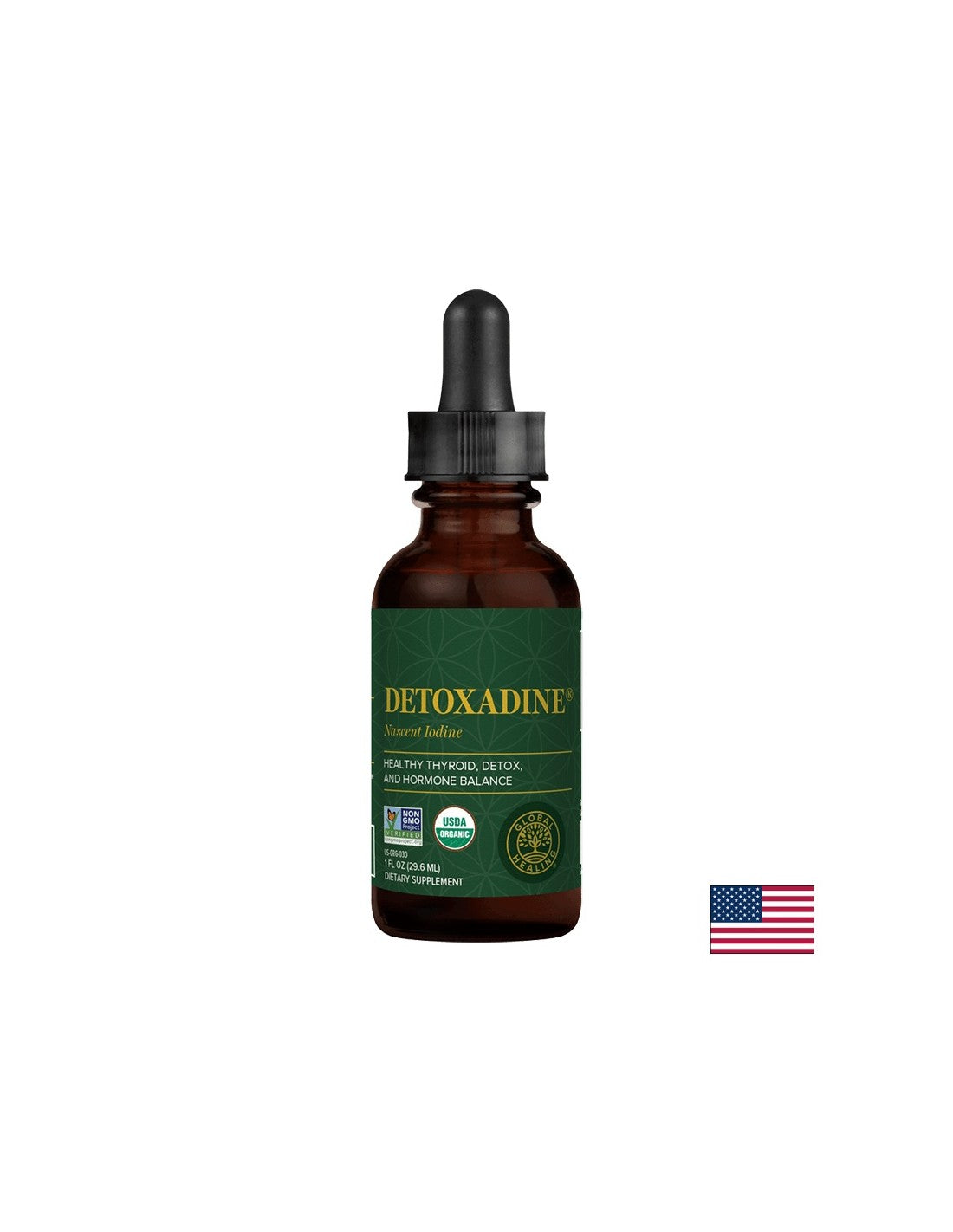 Detoxadine® Nascent Iode - Iod atomic organic certificat Detoxadine®, 29,6 ml Global Healing