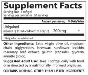 BEST Ubiquinol Kaneka QH 200 mg - 30 capsule de gel