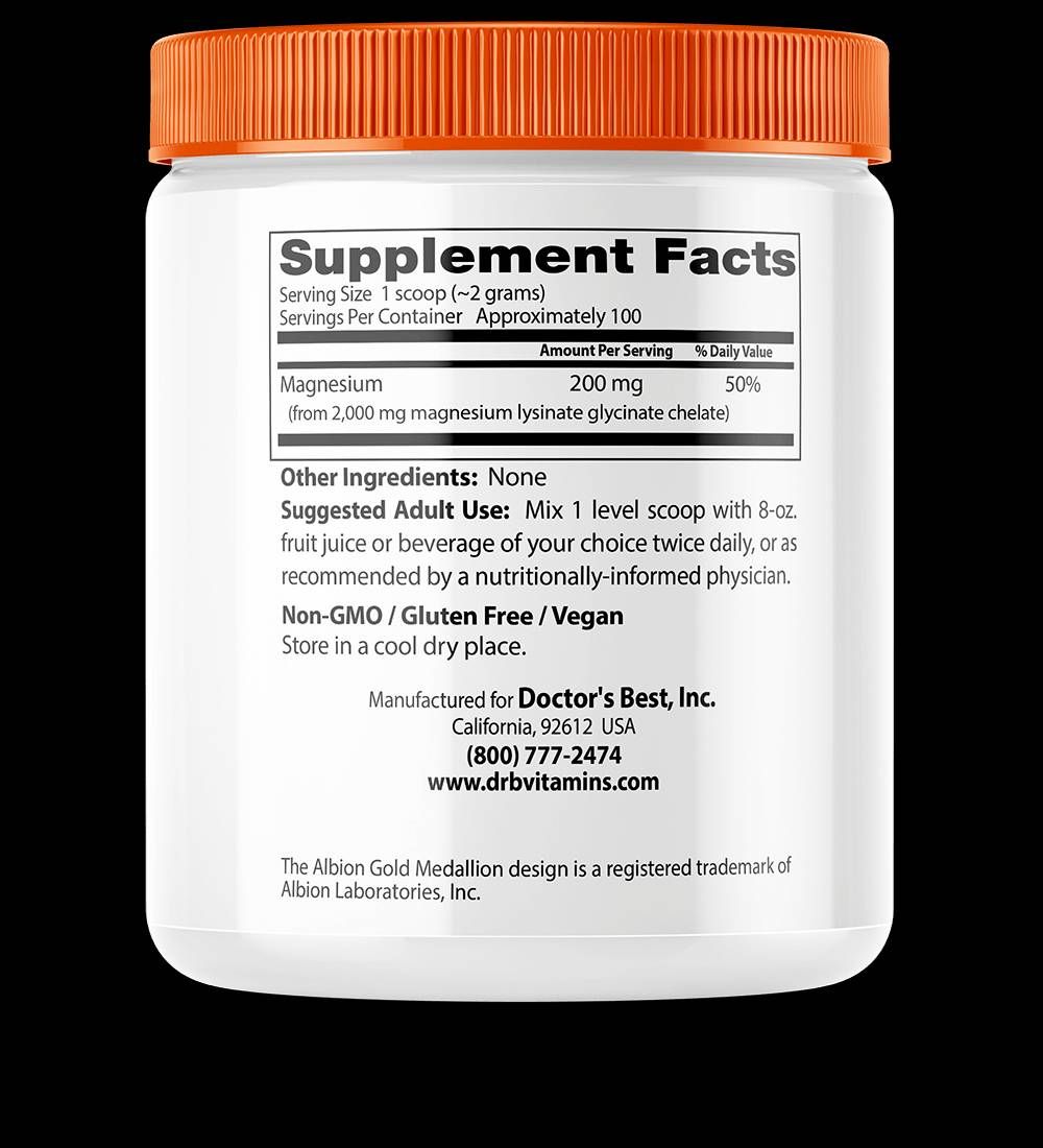 BEST Pudră de magneziu cu absorbție ridicată cu TRAACS - 200 de grame