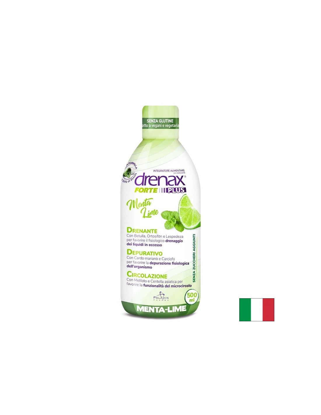 Formulă diuretică detoxifiantă - Drenax - Drenax® cu mesteacăn alb, coacăze negre și trifoi dulce, 500 ml, 16 doze, cu aromă de mentă și lime