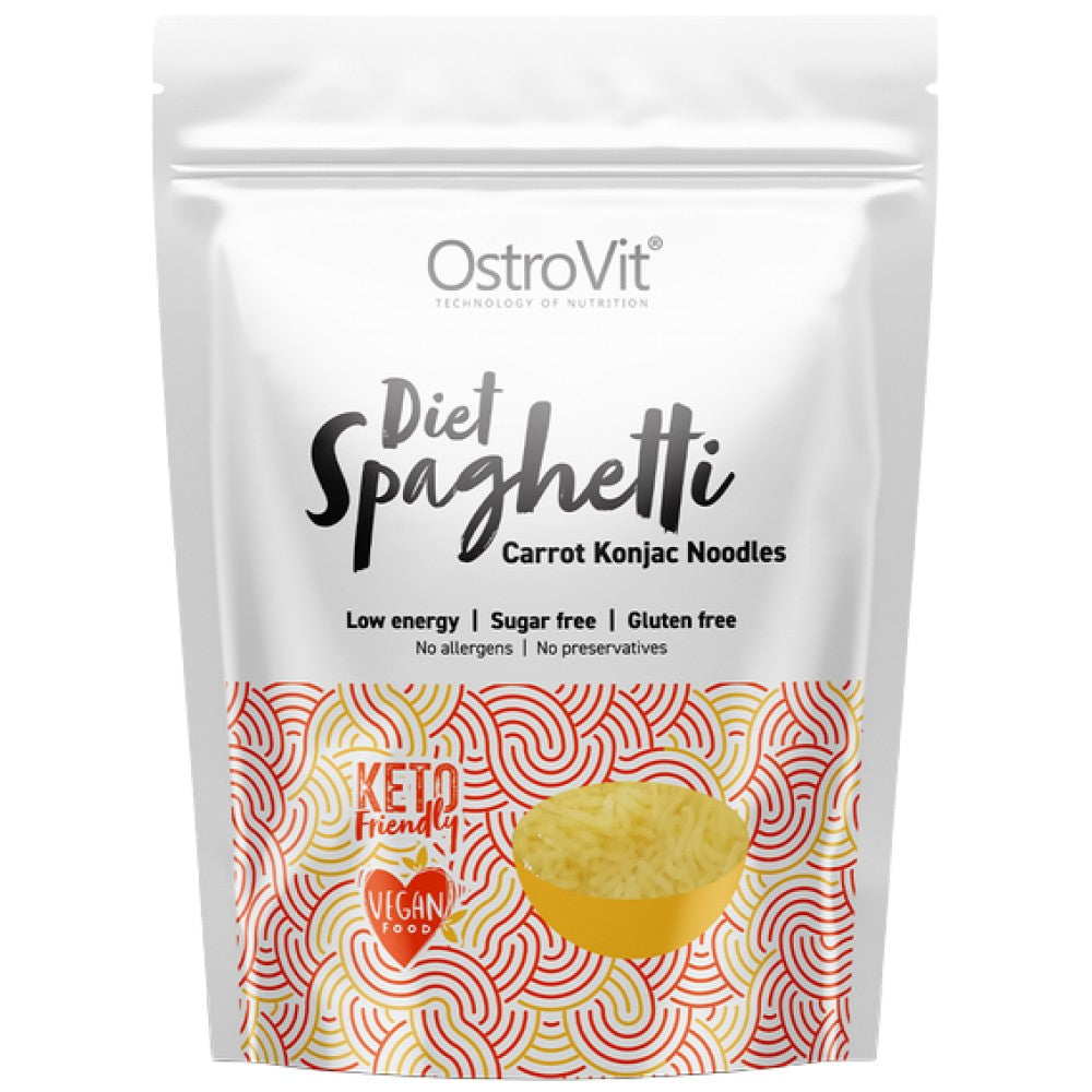 Spaghete dietetice + morcovi / fidea Konjac cu conținut scăzut de calorii, prietenoase cu keto, 400 de grame