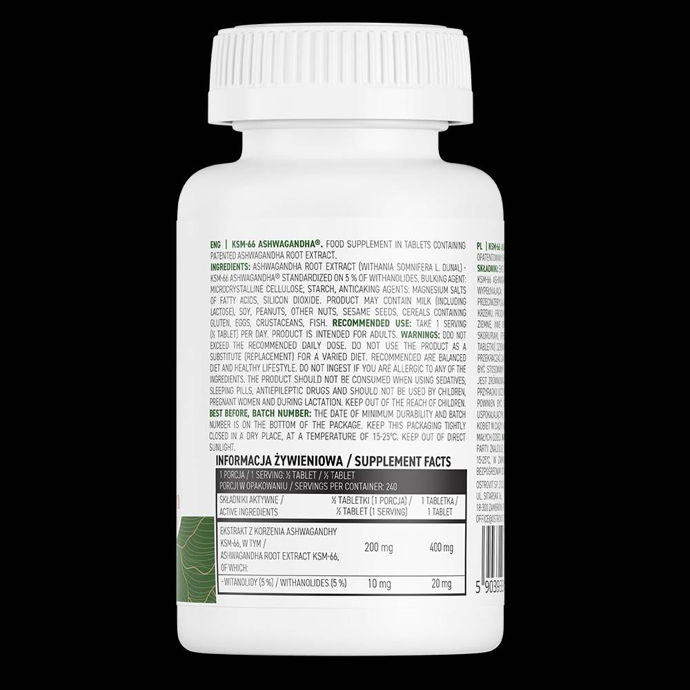 KSM-66 Ashwagandha 400 mg 120 comprimate