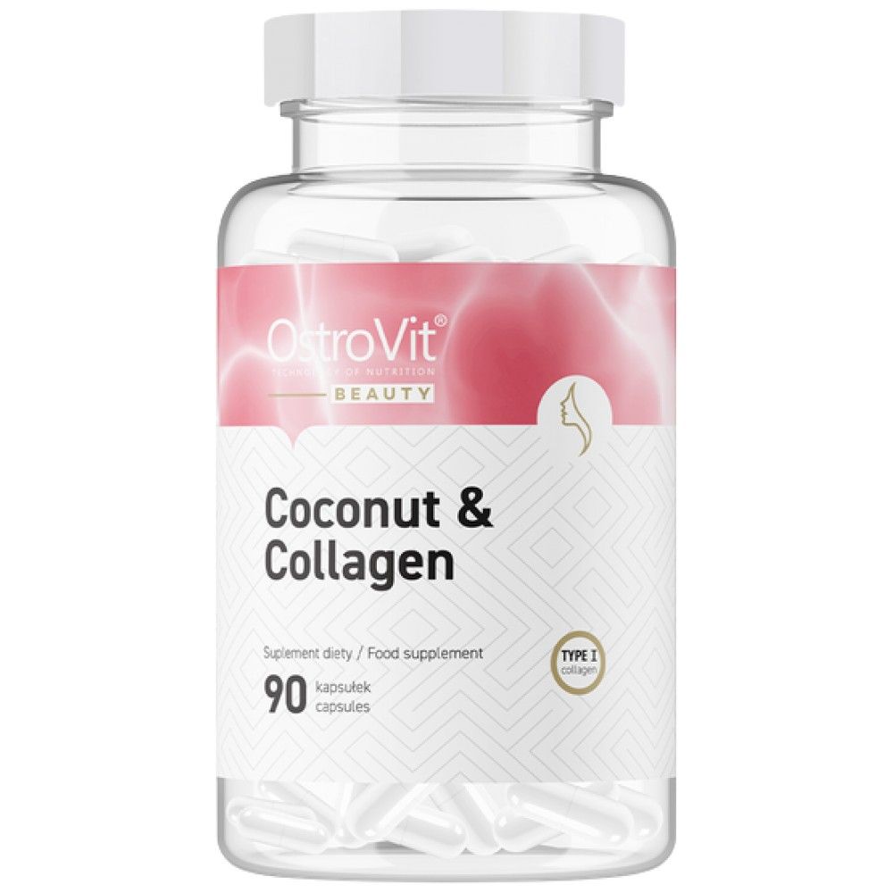 Nucă de cocos și colagen | Colagen marin cu MCT - 90 capsule