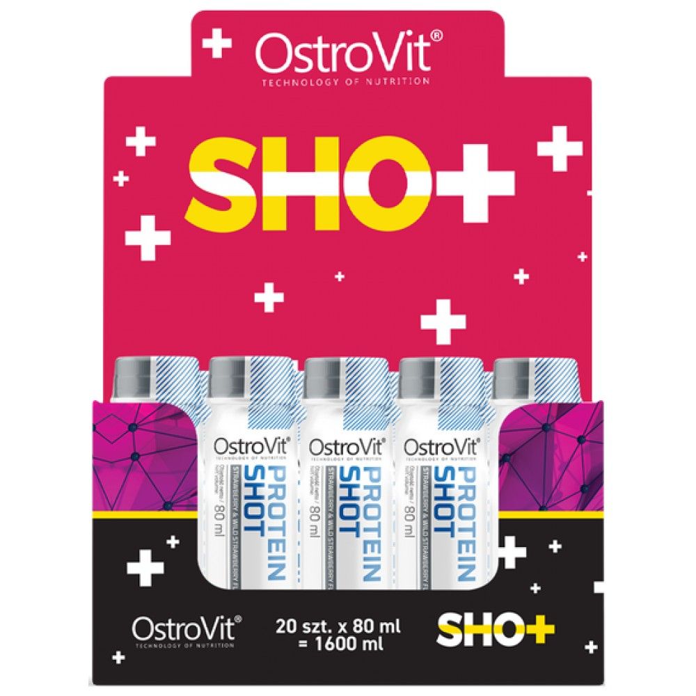 Shot de proteine | Izolat din zer + Matrice Hidrolizată de Vită - 20 x 80 ml