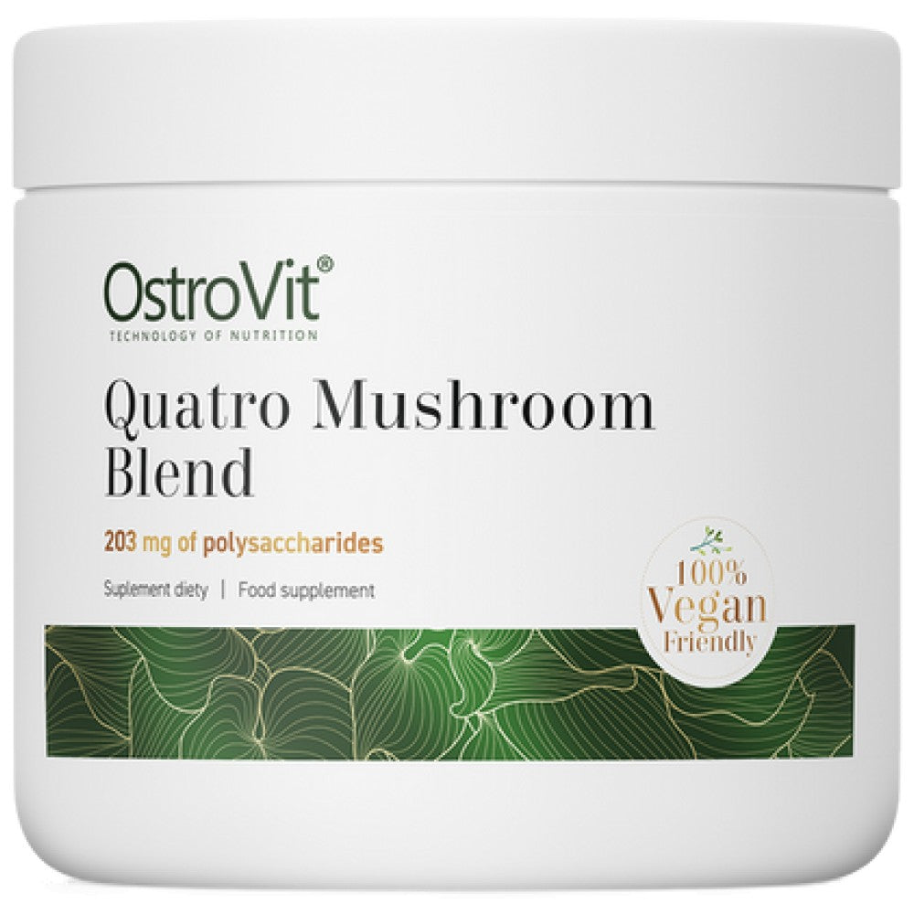 Pudră de amestec de ciuperci Quatro | Coamă de leu ~ Reishi ~ Cordyceps ~ Chaga 100 grame