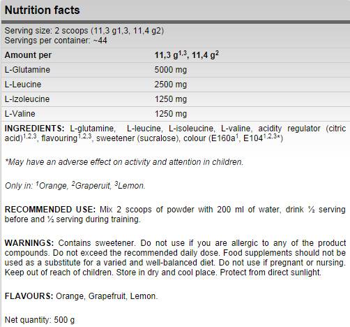 Xtreme AnticataboliX / BCAA + amestec de glutamină - 500 de grame