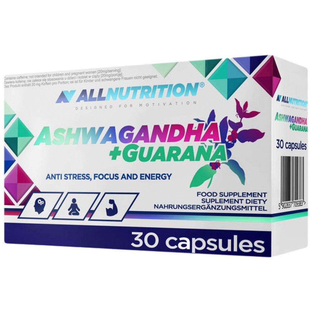 Ashwagandha + Guarana | Anti Stres, Focalizare și Energie - 30 capsule