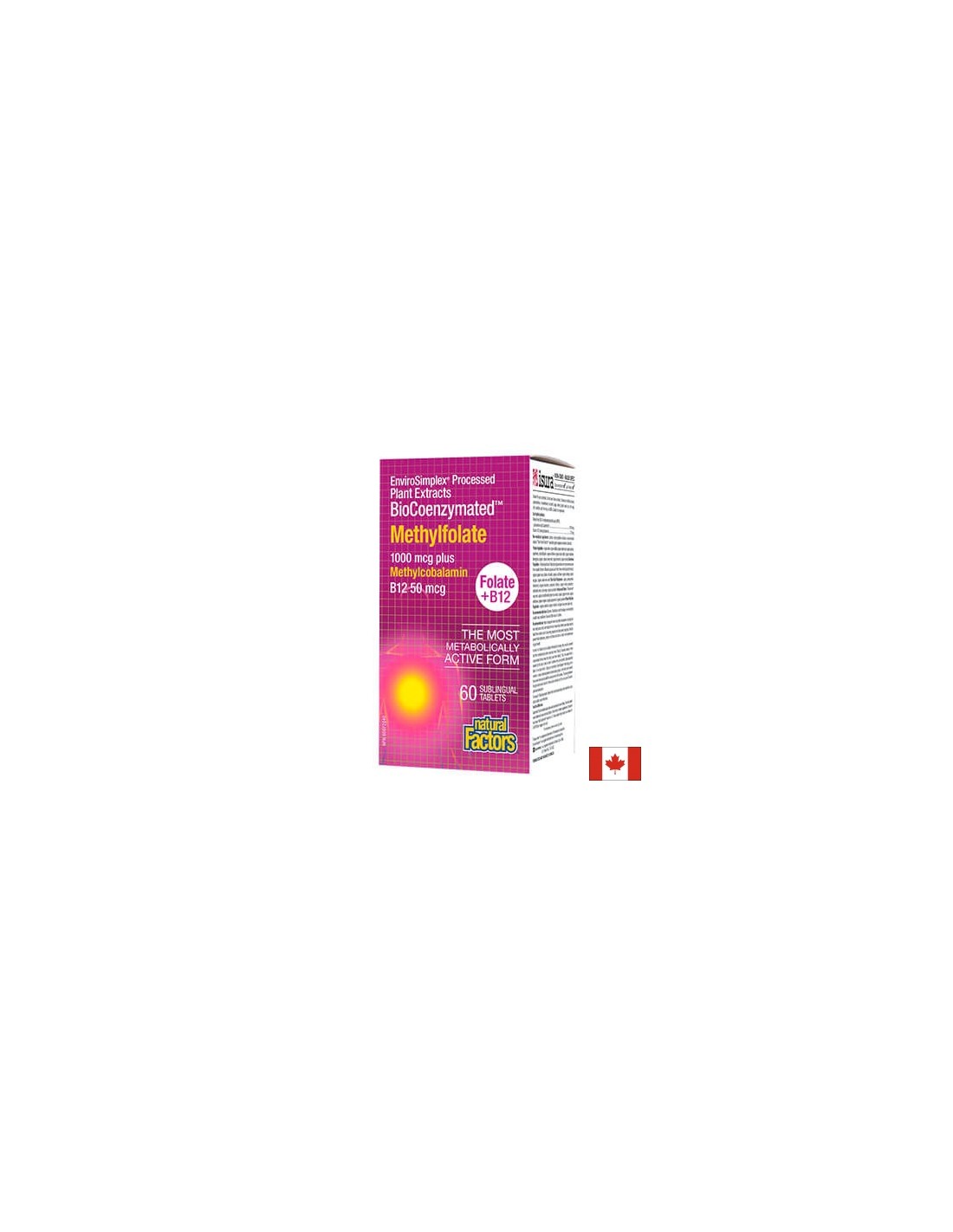 Metilfolat 1000 mcg / 50 mcg Plus metilcobalamina B12 - 60 comprimate