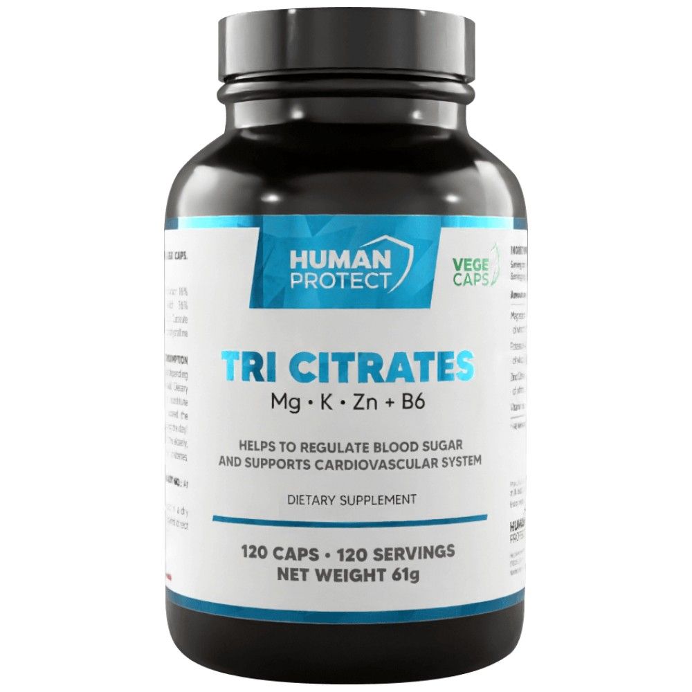 Tri Citrat | Magneziu + Potasiu + Zinc - 120 capsule