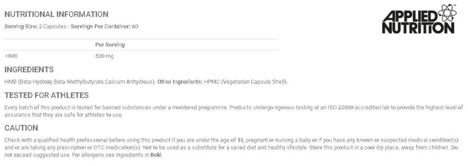HMB 500 mg - 120 capsule