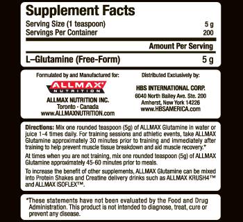 Glutamina - 1000 de grame