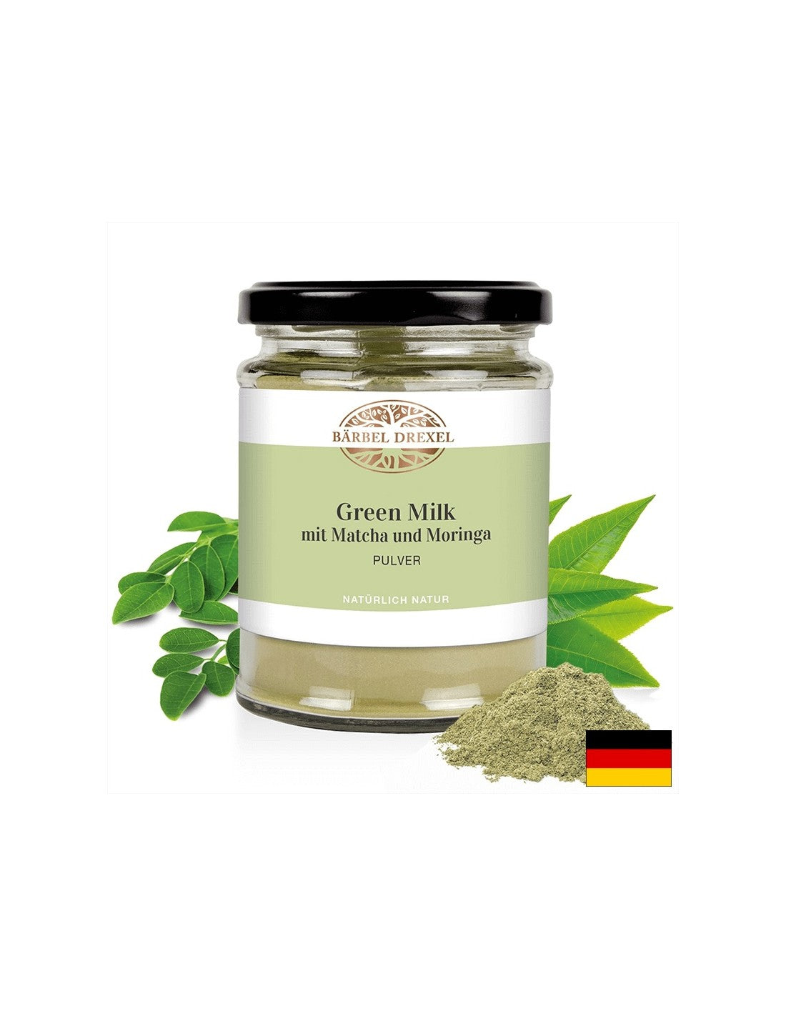 Green Milk mit Matcha und Moringa Pulver / Lapte verde cu matcha și moringa, pudră, 120 g Bärbel Drexel