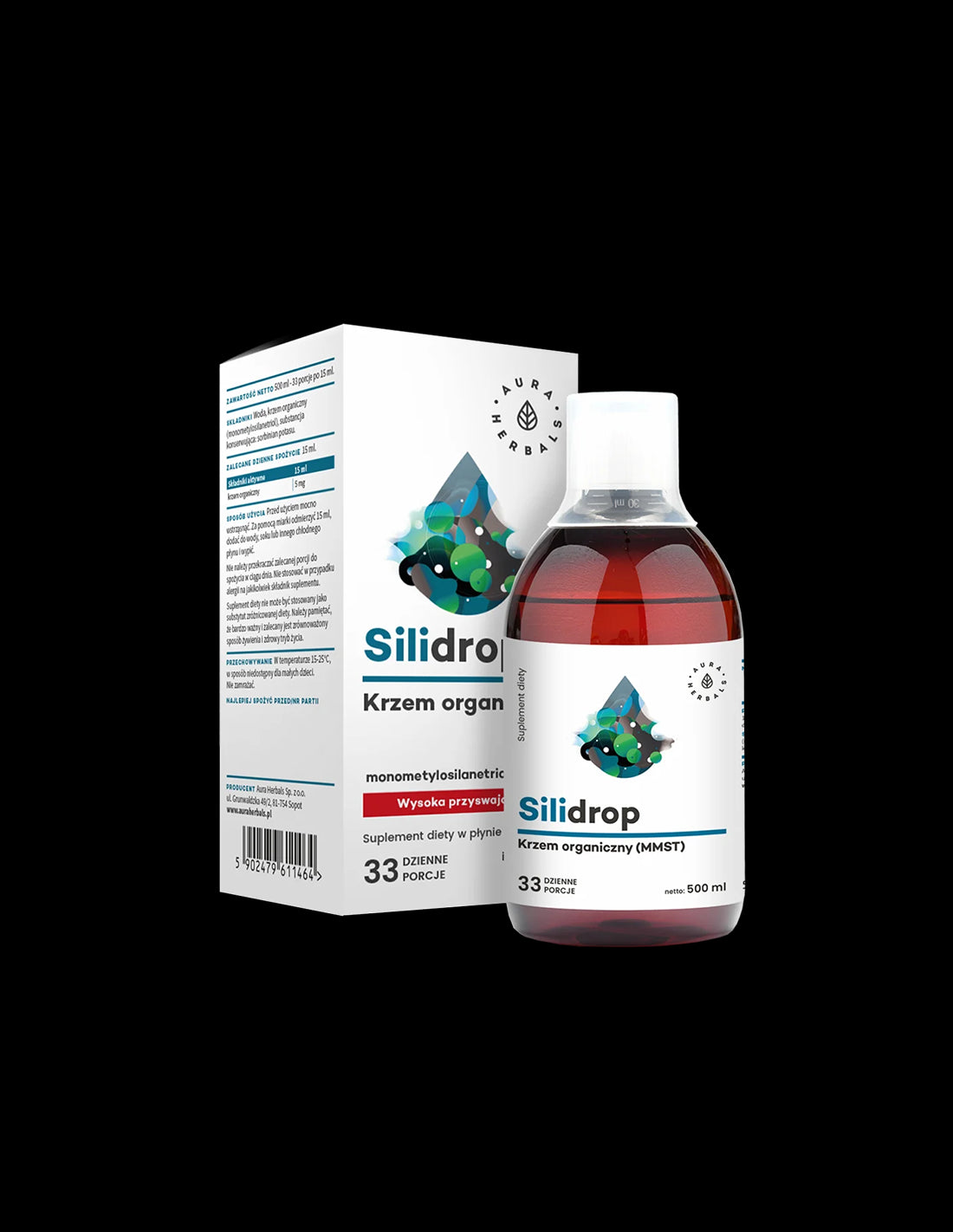 Hair, skin and nail care - Organic Silicon - Silidrop, 5 mg x 500 ml Aura Herbals - Nutra Best Europe