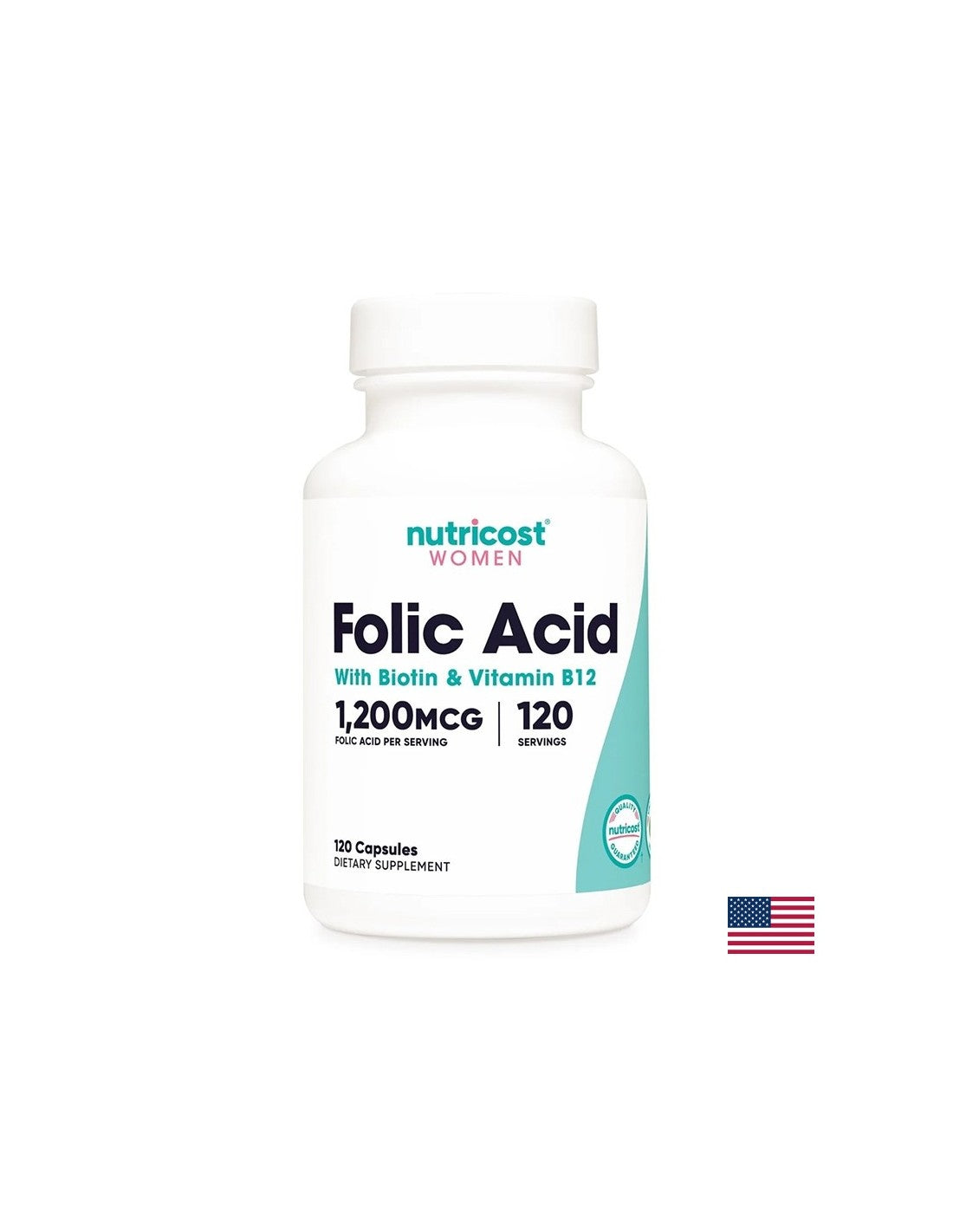 Îngrijire pentru inimă, sistem nervos, păr și piele - Acid folic + Biotină + Vitamina B12, 120 capsule