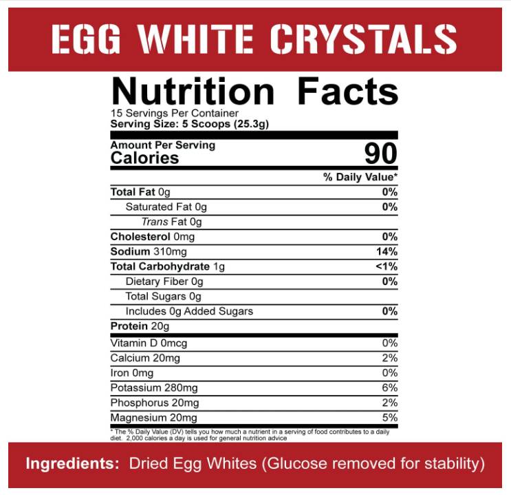 Egg White Crystals | 100% Pure Egg White Protein Powder - 379 грама - Feel You