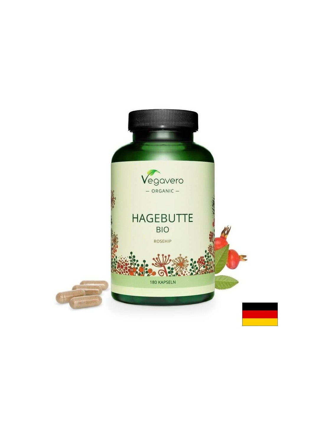 Hagebutte Bio/ Bio Shipka, 180 capsule, 100% Vegan Vegavero