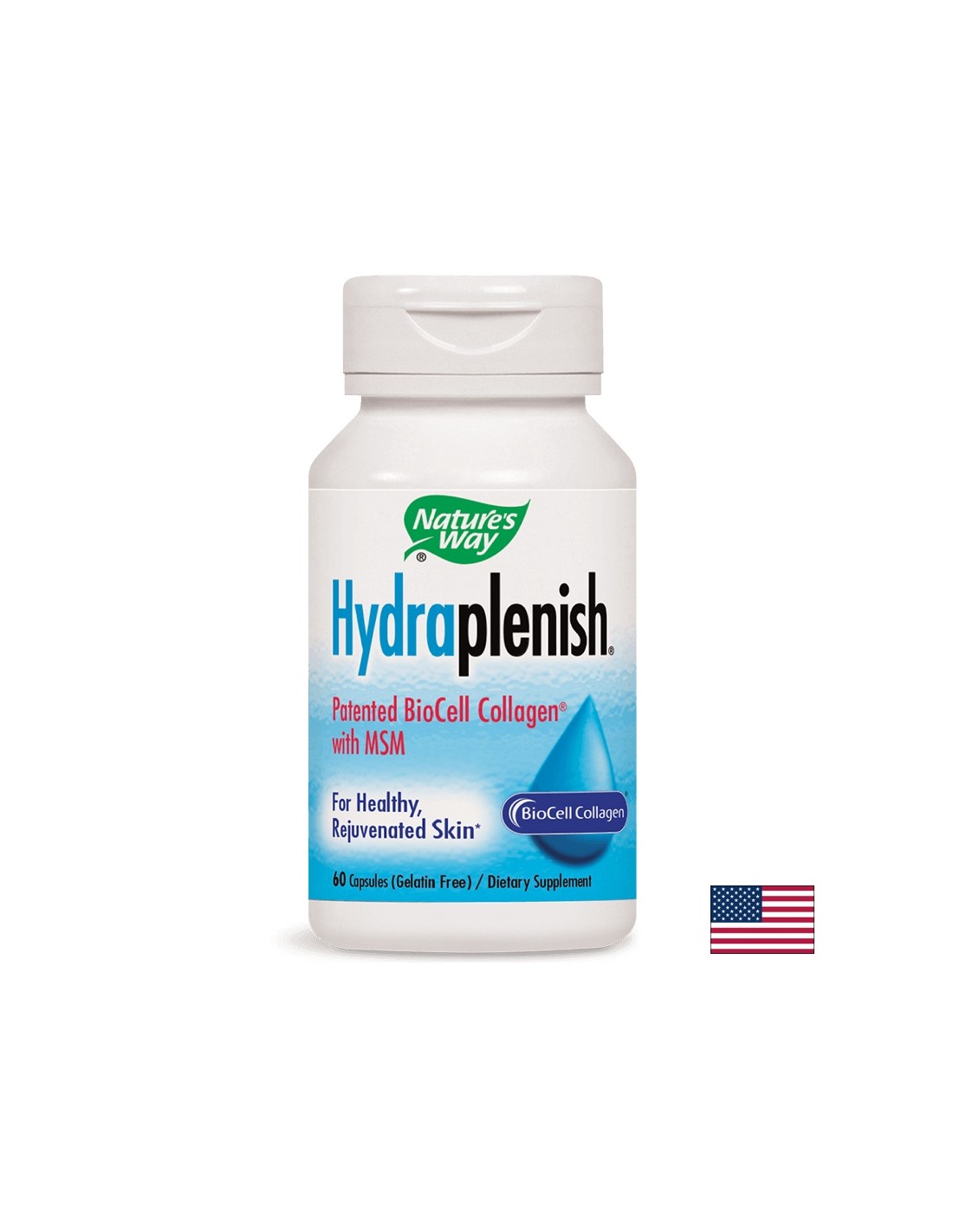 Colagen cu acid hialuronic și MSM Hydraplenish® - Piele frumoasă și articulații sănătoase, 750 mg, 60 capsule Nature's Way