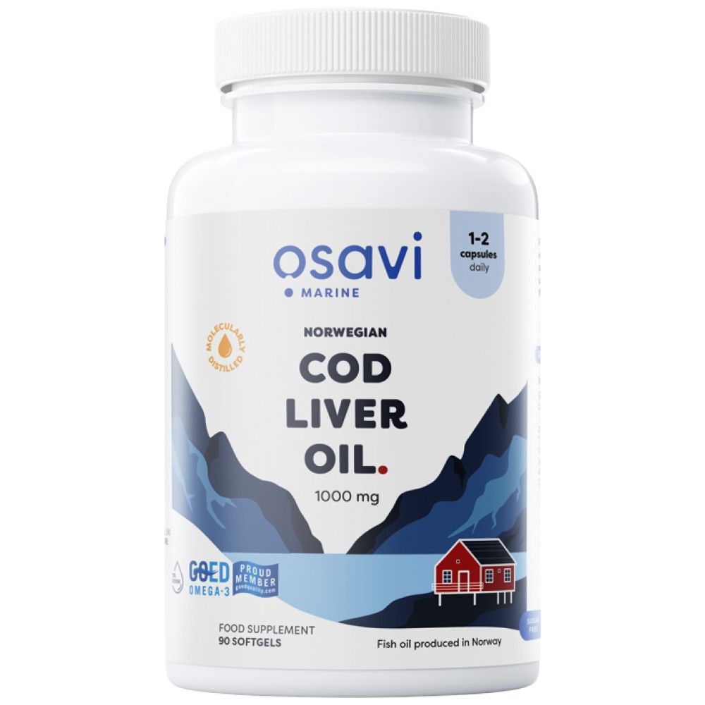 Ulei de ficat de cod norvegian 1000 mg | Aromă de lămâie - 90 capsule de gel