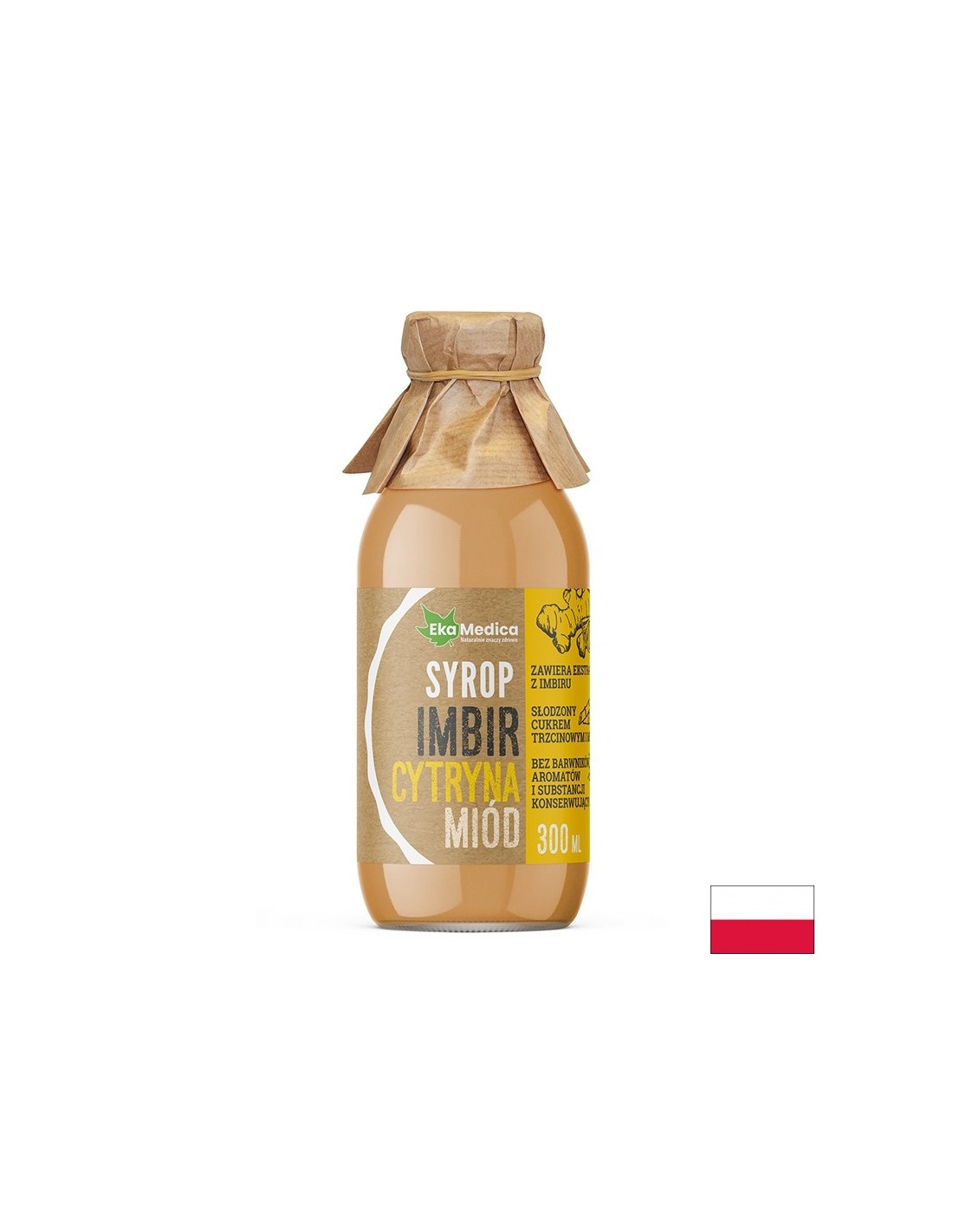 Sirop de ghimbir cu miere si lamaie - Digestie buna si imunitate puternica, 300 ml, 15 sau 30 doze