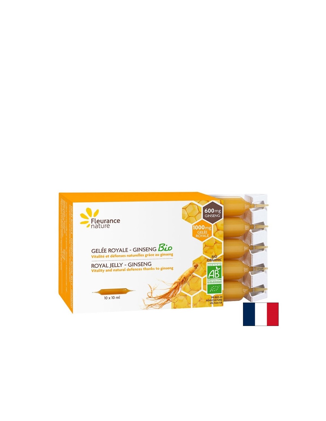 Imunitate si energie - Laptisor de matca + Ginseng Asiatic BIO, 10 fiole de baut