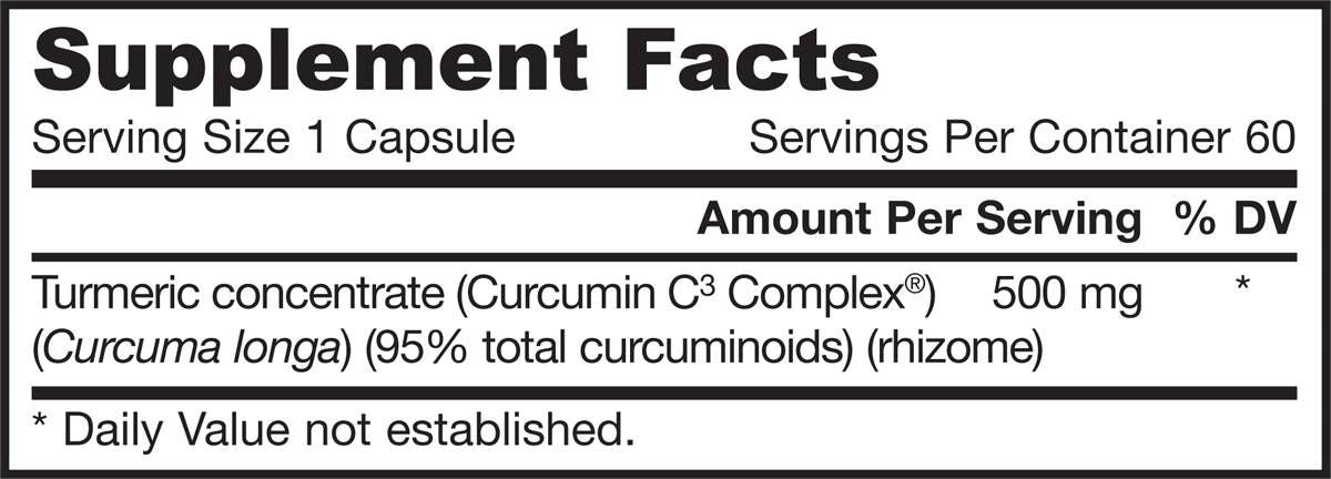 Curcumină 95.500 mg | 95% Curcuminoide Extract de Turmeric - 60 capsule