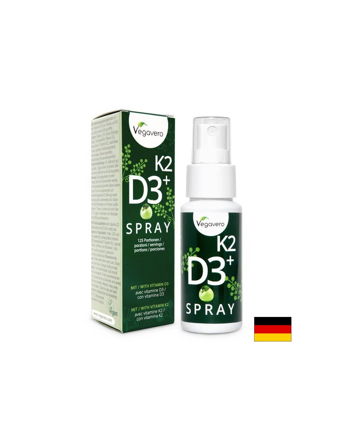 Spray K2 + D3/ Vitamina K2 + D3/ Spray oral, 25 ml, 125 doze, 100% Vegan
