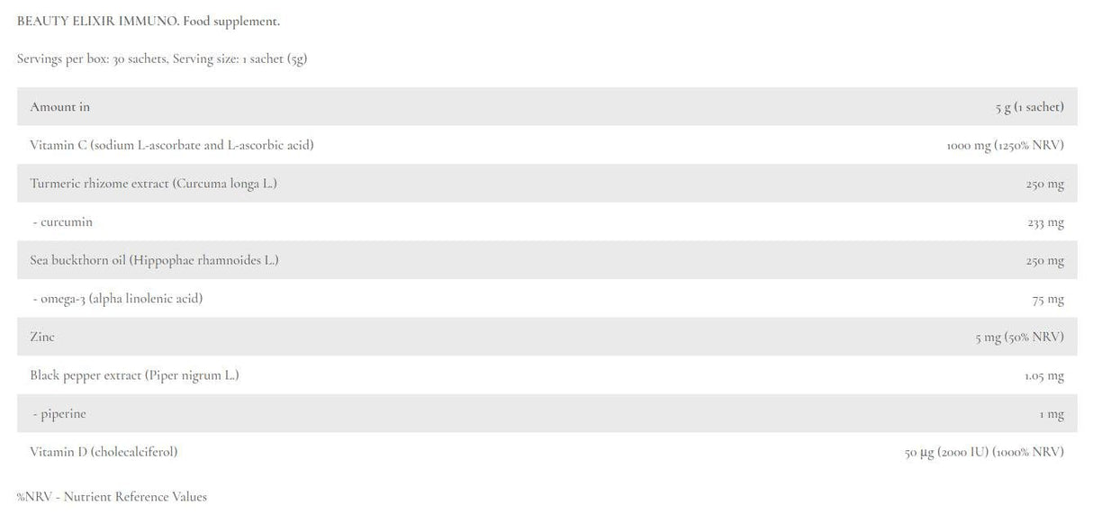 Beauty Elixir Immuno | Tehnologie lipozomală - 5 grame