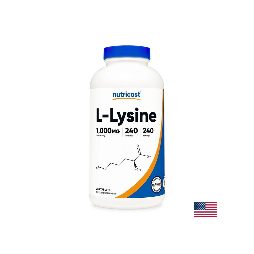 Herpes simplex, oase și articulații - L-lizină, 240 comprimate Nutricost