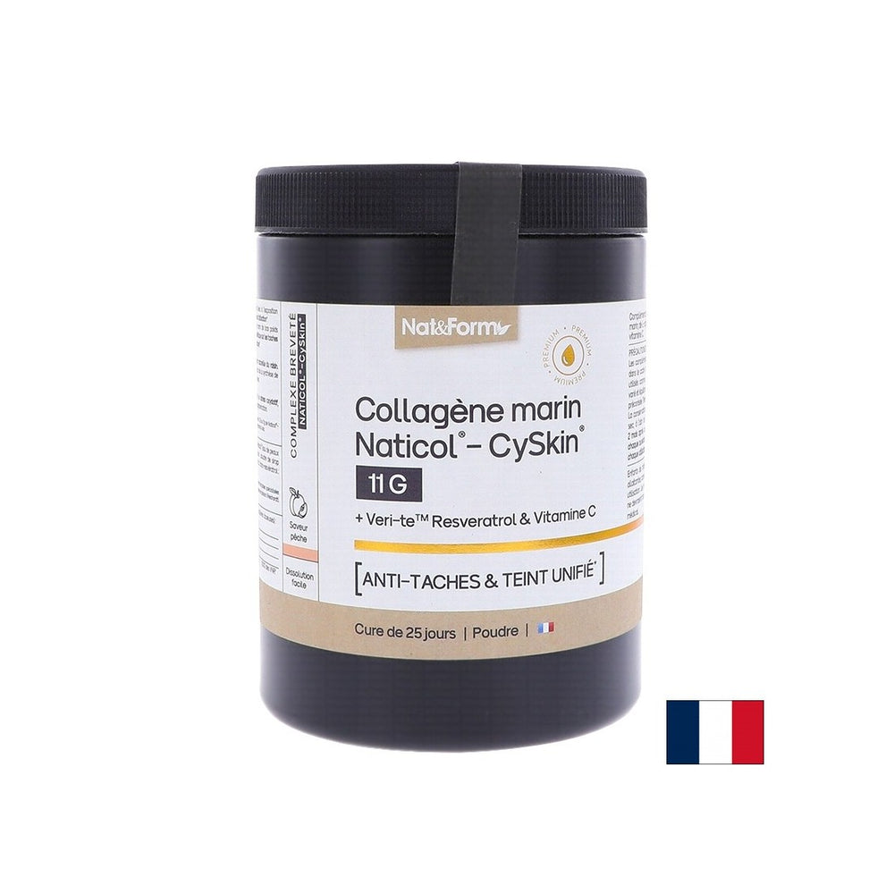 Colagen marin hidrolizat Naticol® - CySkin® + L-cisteină, trans-resveratrol și vitamina C, 365 g pulbere