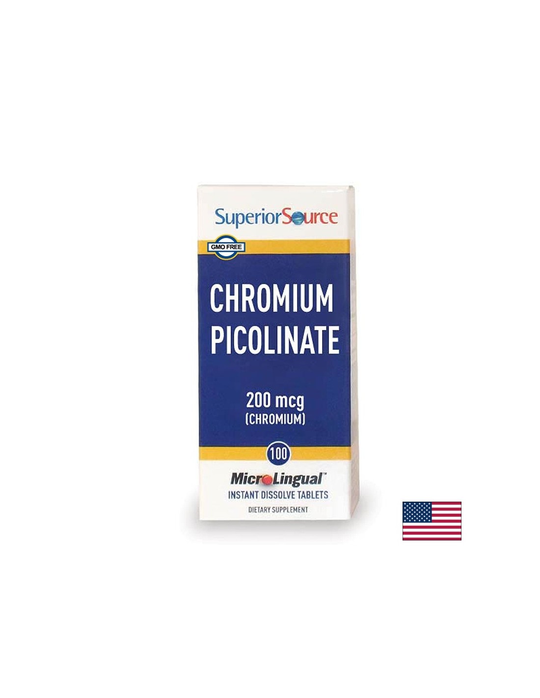 Crom (picolinat) - echilibrul glicemiei, 200 mg x 100 comprimate sublinguale Sursa Superior