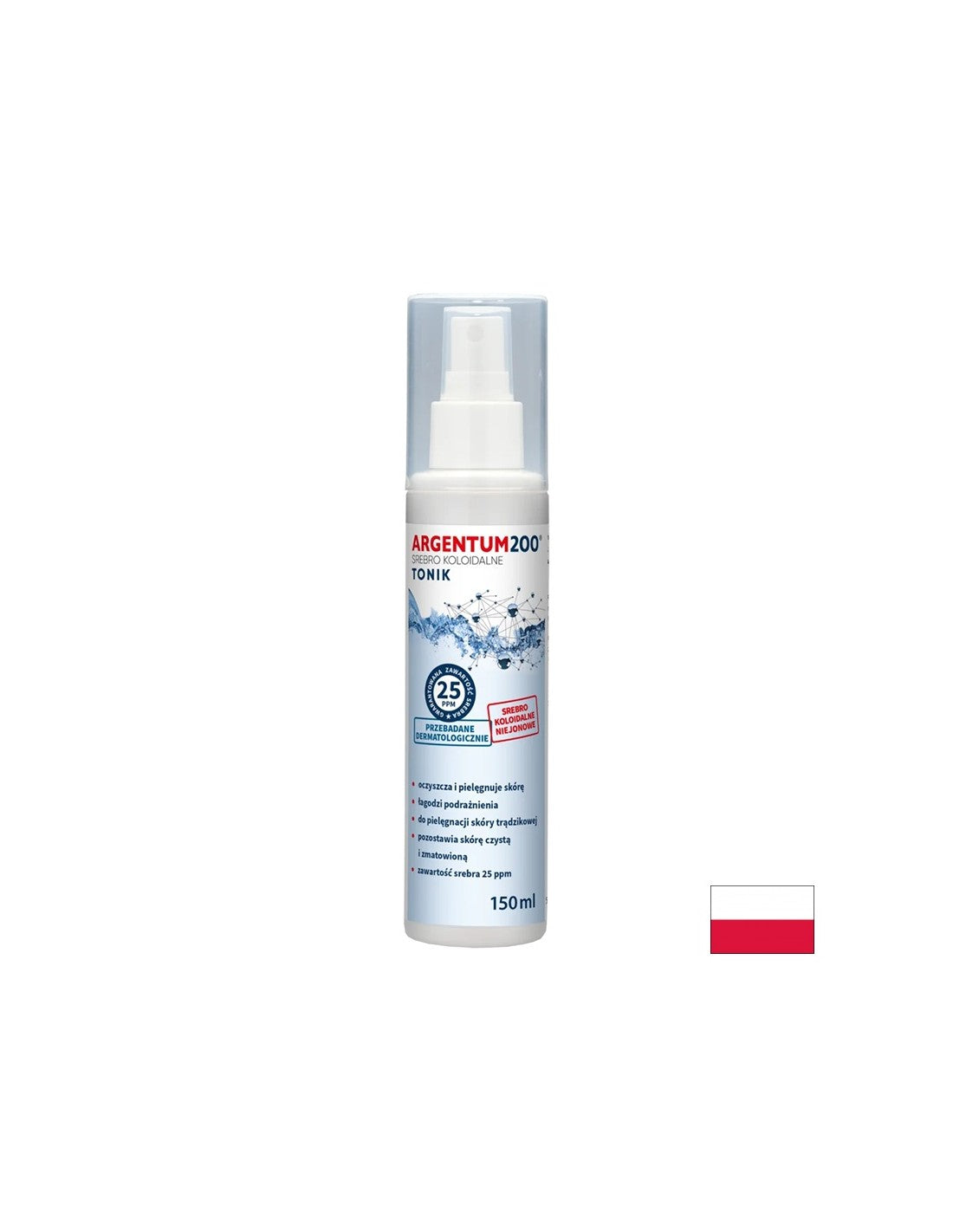 Argint coloidal Argentum 200 - 25 ppm, spray 150 ml