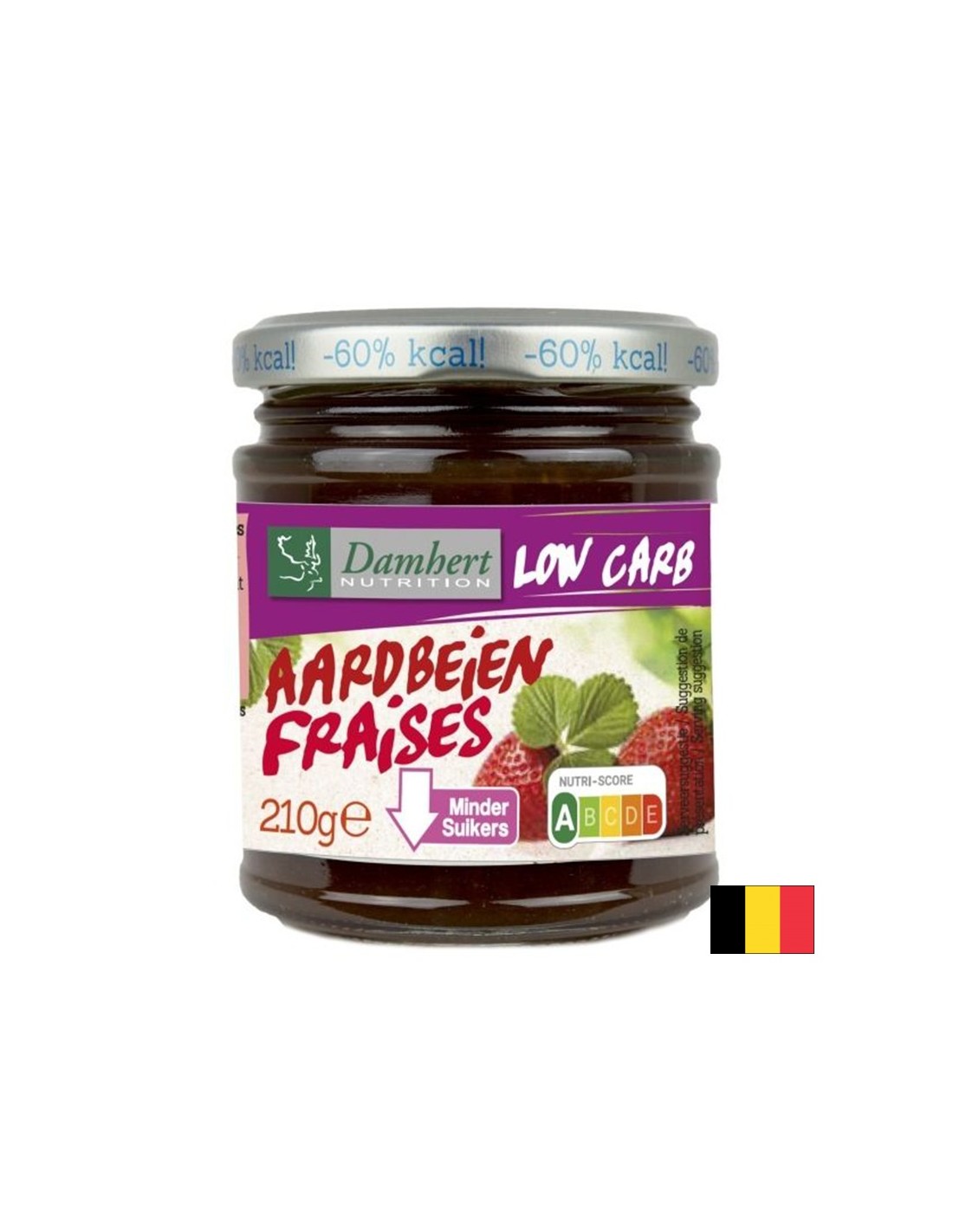 Dulceață de căpșuni cu conținut scăzut de zahăr și carbohidrați, 210 g