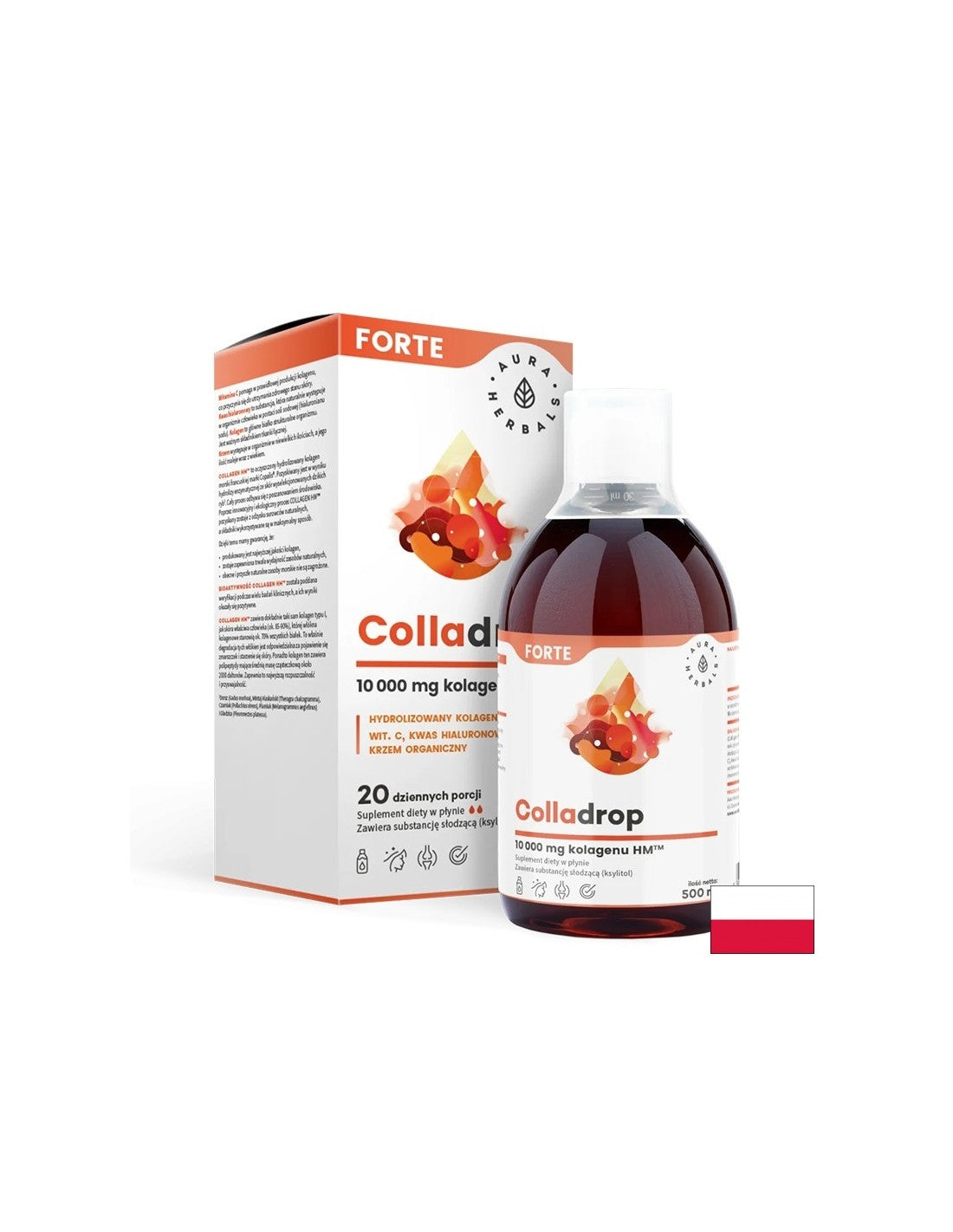 Păr, piele și unghii - Collagen Forte HM™ (cu acid hialuronic, vitamina C și silicon), 500 ml