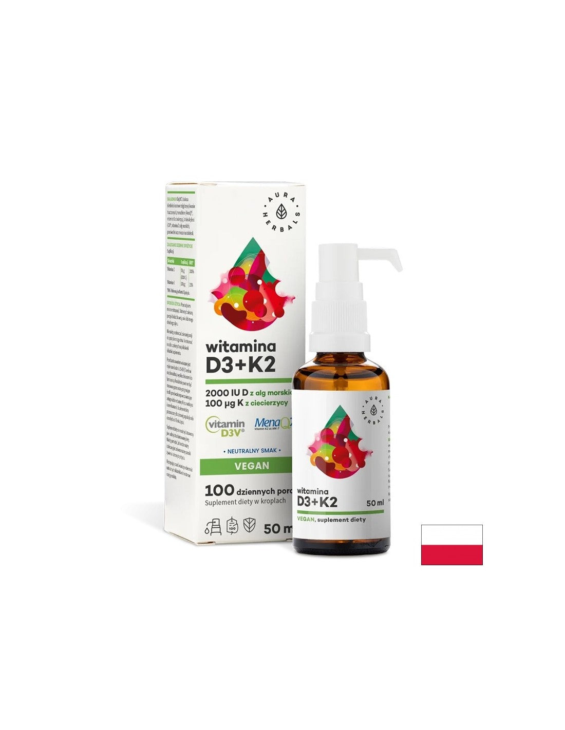 Oasele și articulațiile - Vitamina D3 + K2 (formula vegană), 50 ml picături