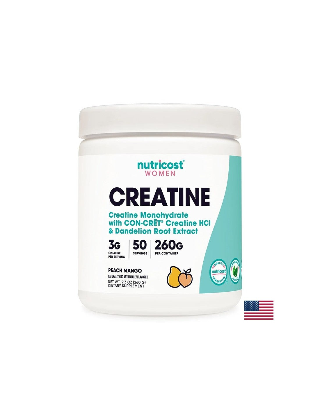 Creatină (formulă pentru femei cu acid folic, păpădie, struguri și merișor), 260 g pulbere, aromă de mango