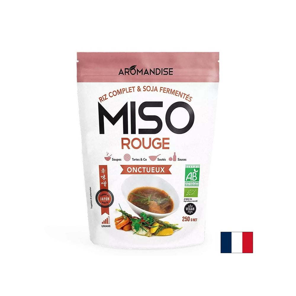 Miso roșu cremos cu o aromă puternică de umami - Pentru prepararea de supe, feluri de mâncare, ciorbe, sosuri, 250 g