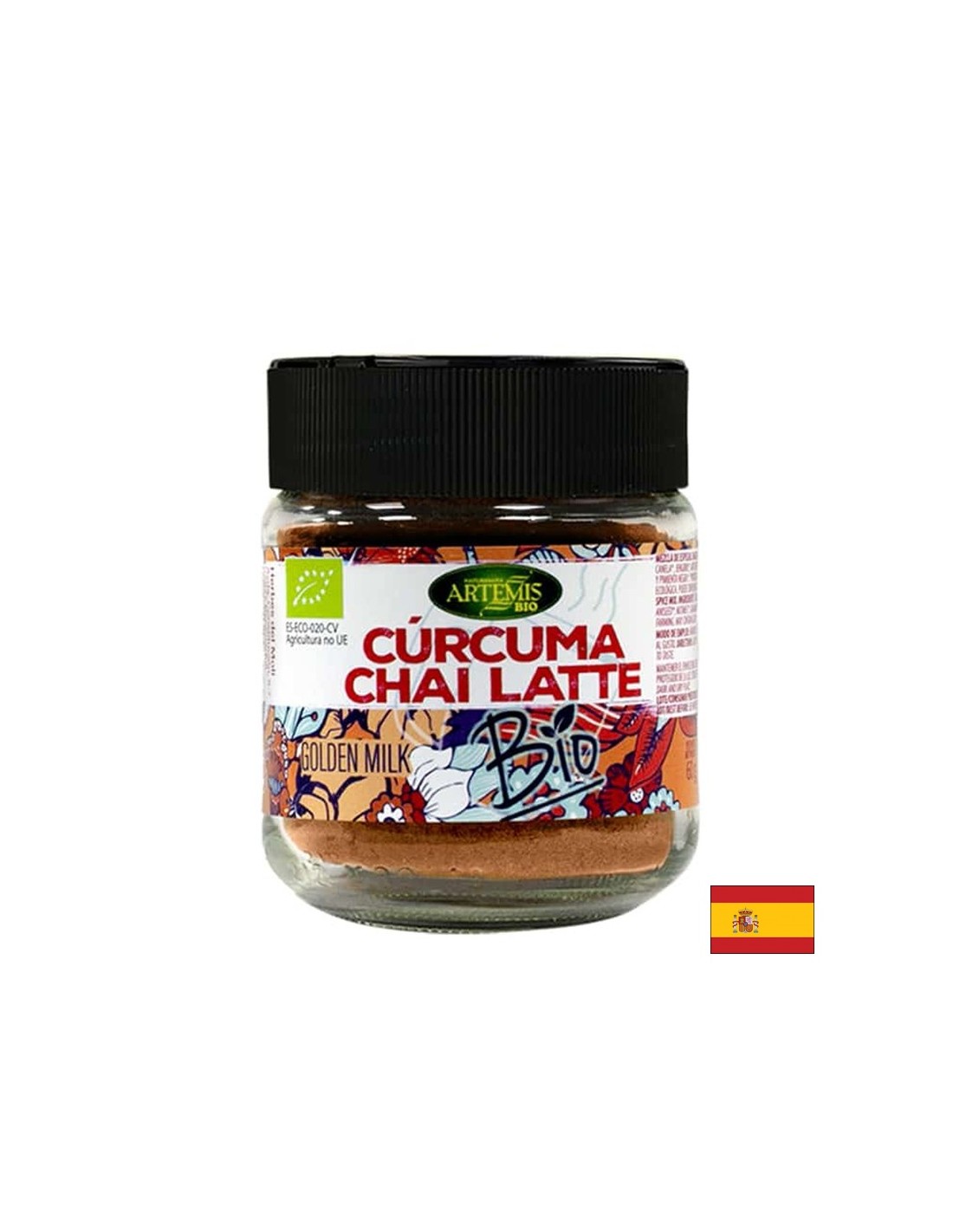 Pentru aromatizarea băuturilor - amestec de plante Curcuma Chai Latte - Cu turmeric, cardamom și alte condimente organice, 60 g, pudră
