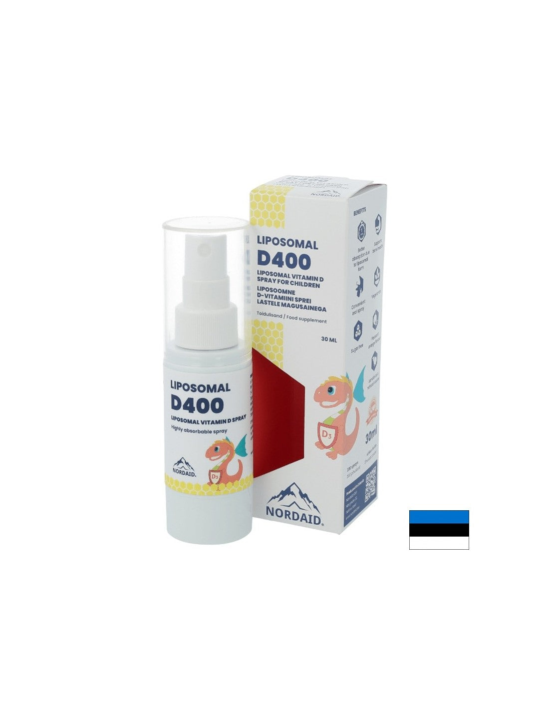 Vitamina D3 lipozomală 400 UI cu absorbție mare - Imunitate puternică și oase și dinți sănătoși la copii, Spray bucal 30 ml, 200 doze