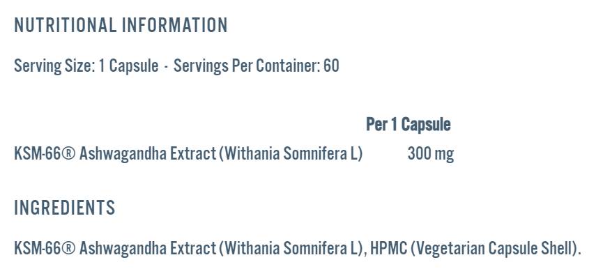 Ashwagandha KSM-66 300 mg - 60 capsule
