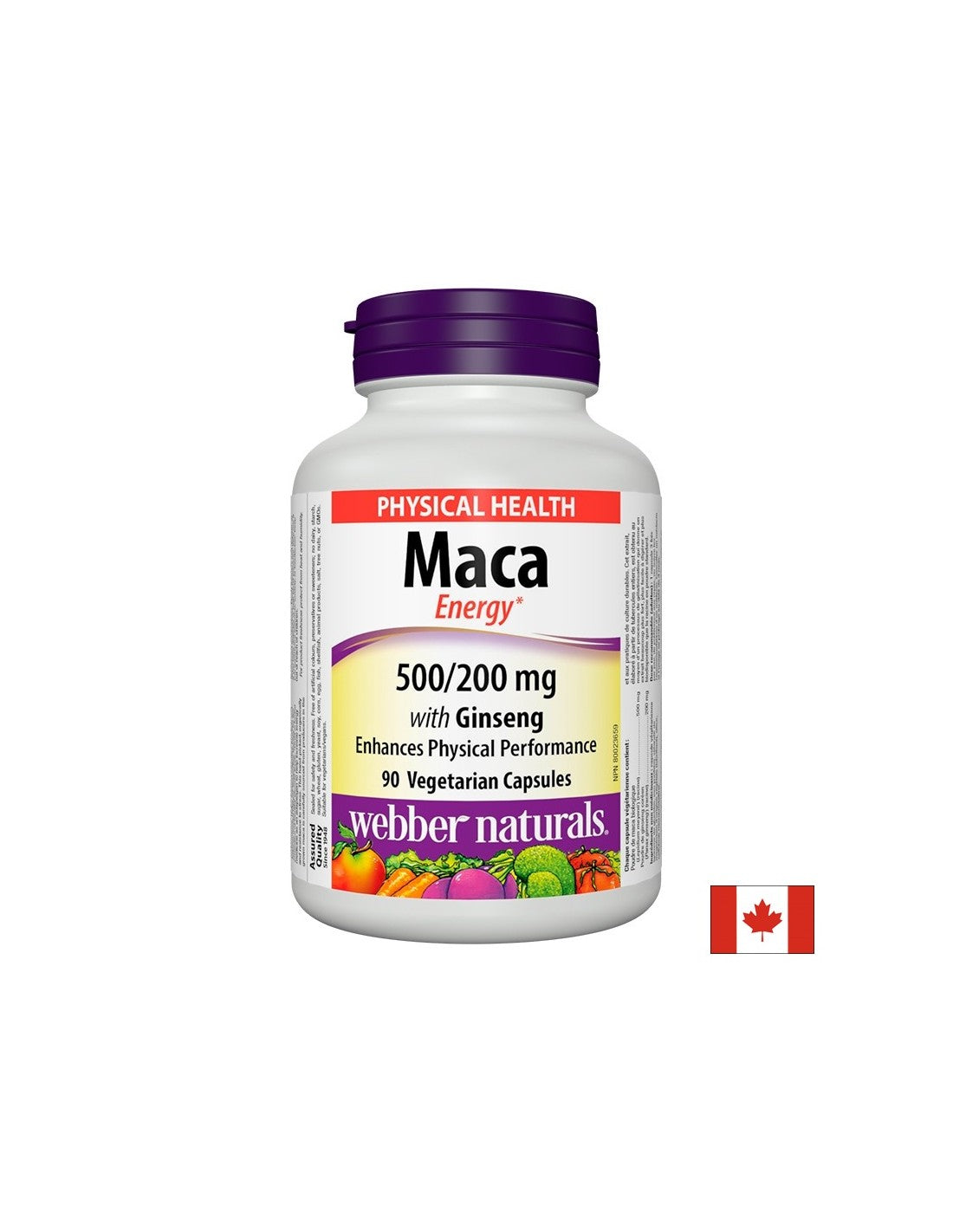 Maca Energy with Ginseng - Maca and Korean Ginseng, 90 capsules Webber Naturals - Nutra Best Europe
