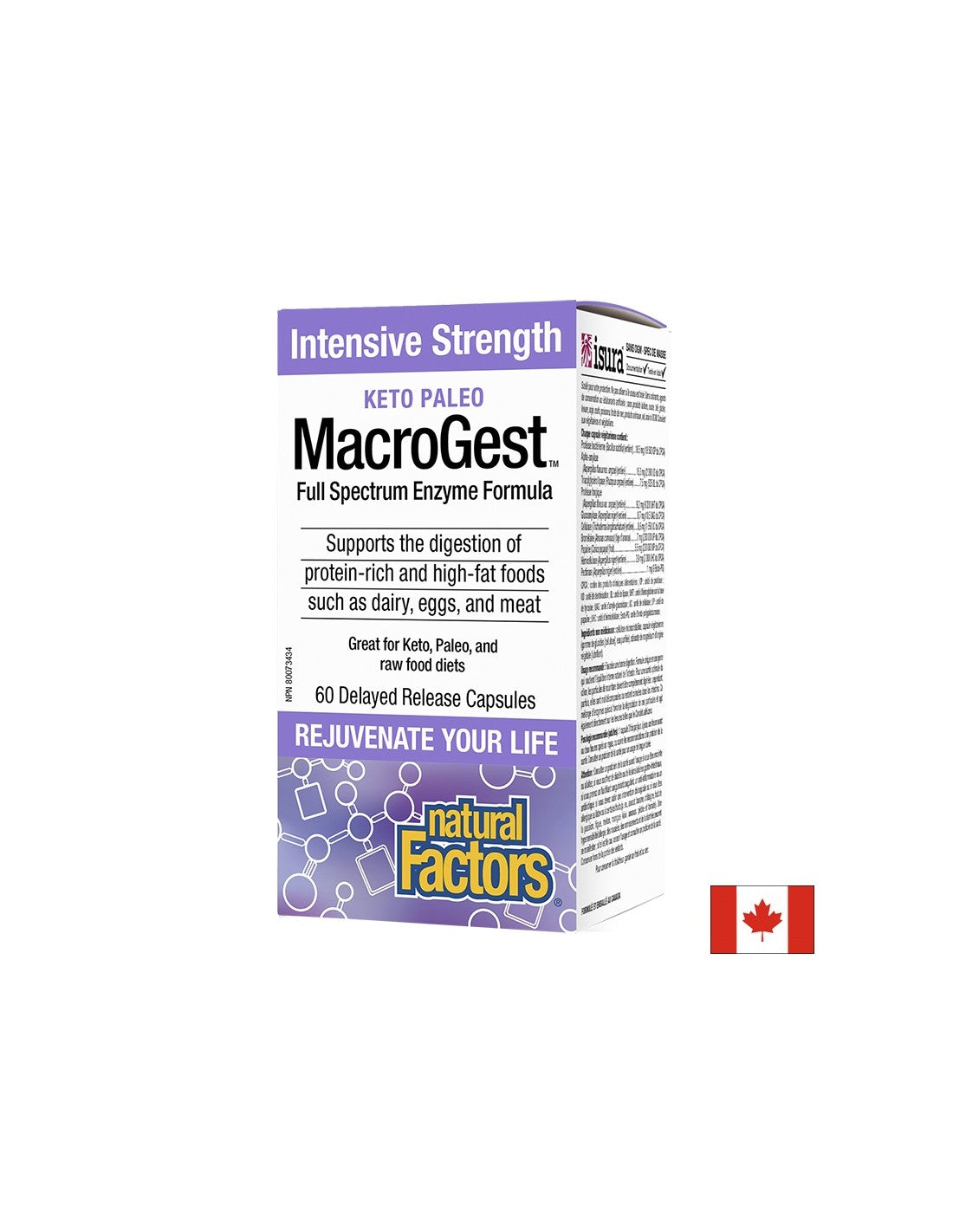 MacroGest™ Keto Paleo - Enzime digestive x 60 de capsule cu eliberare prelungită Natural Factors