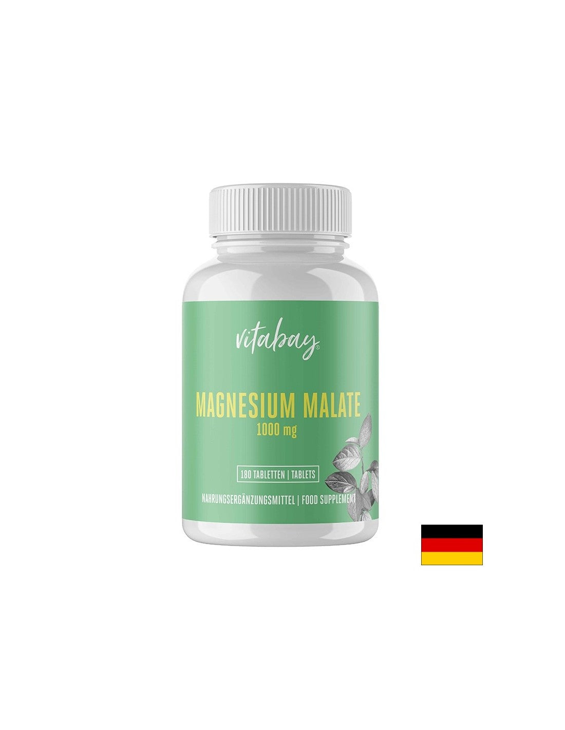 Magnesium (malate) - nervous and muscular system, 180 tablets Vitabay - Nutra Best Europe