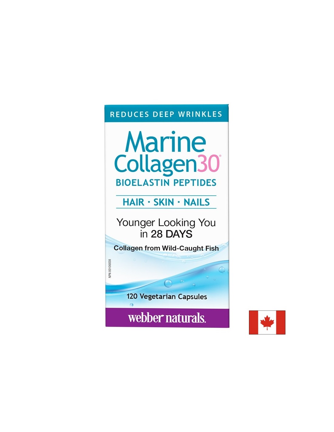 Marine Collagen30® Bioelastin peptides - Colagen marin cu peptide bioelastină, 120 capsule