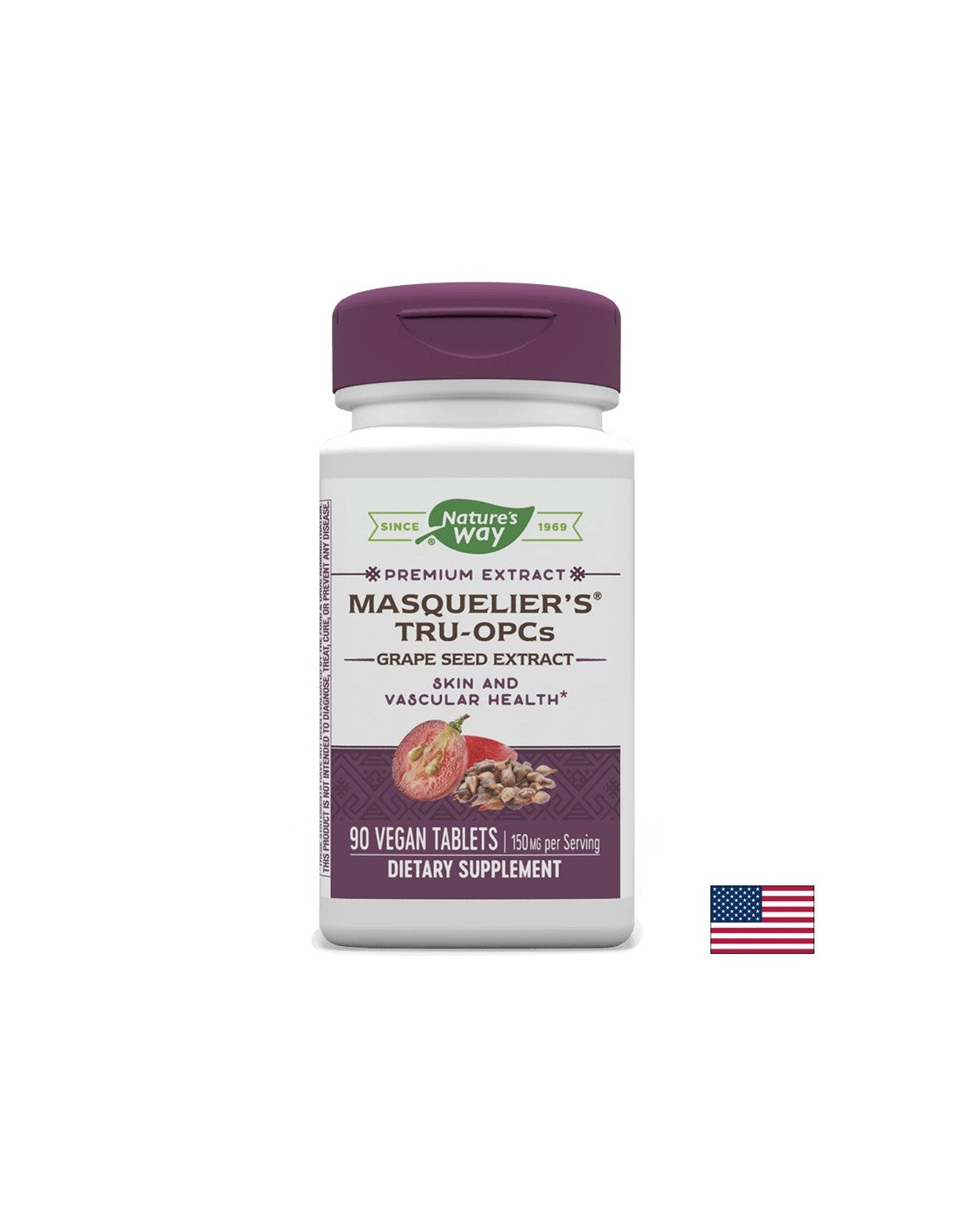 Extract de semințe de struguri Masquelier's® Tru-OPCs™, 90 de tablete Nature's Way